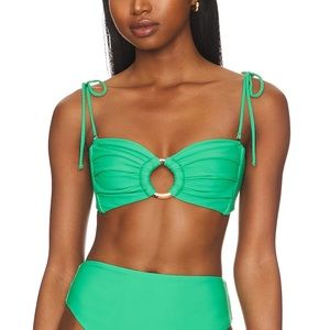 Montce swim verde Tori ties bandeau top size us small.